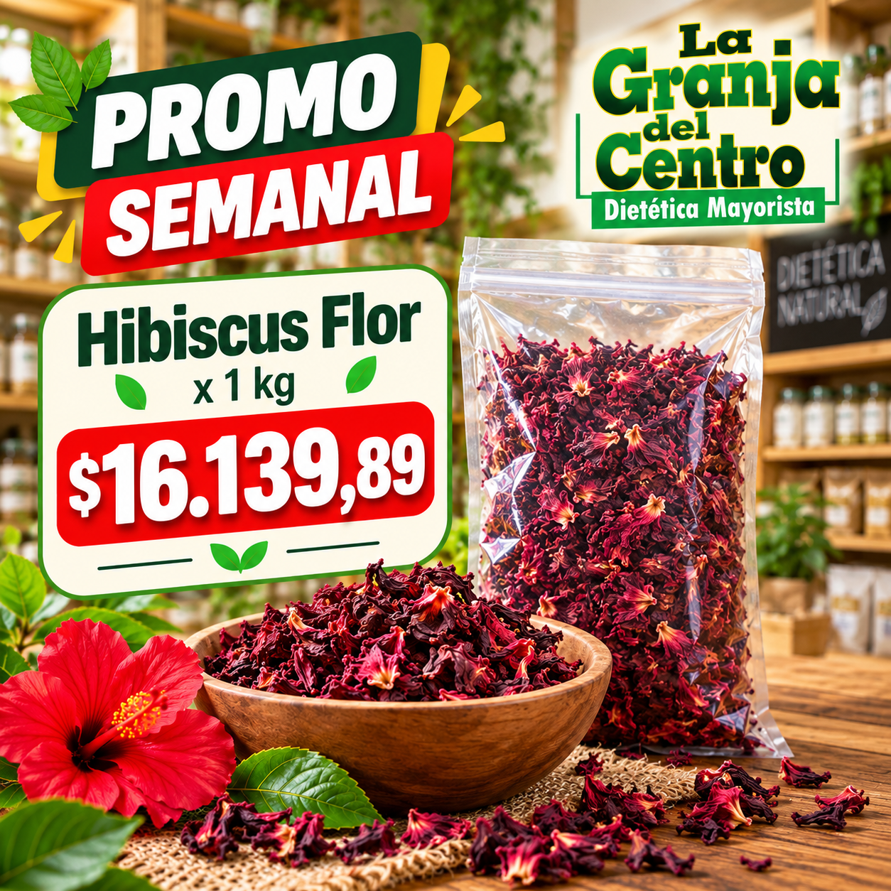 Ofertas y Promociones Hibiscus Flor x 1 kg promo semanal